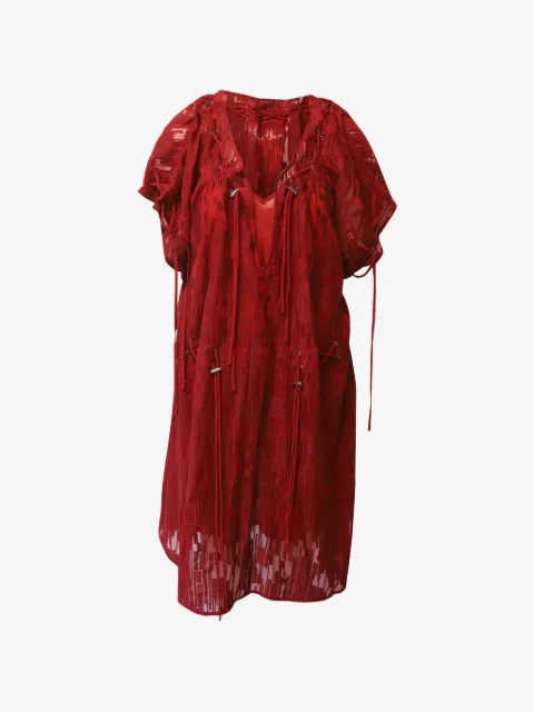 IRO lace-up textured midi dress