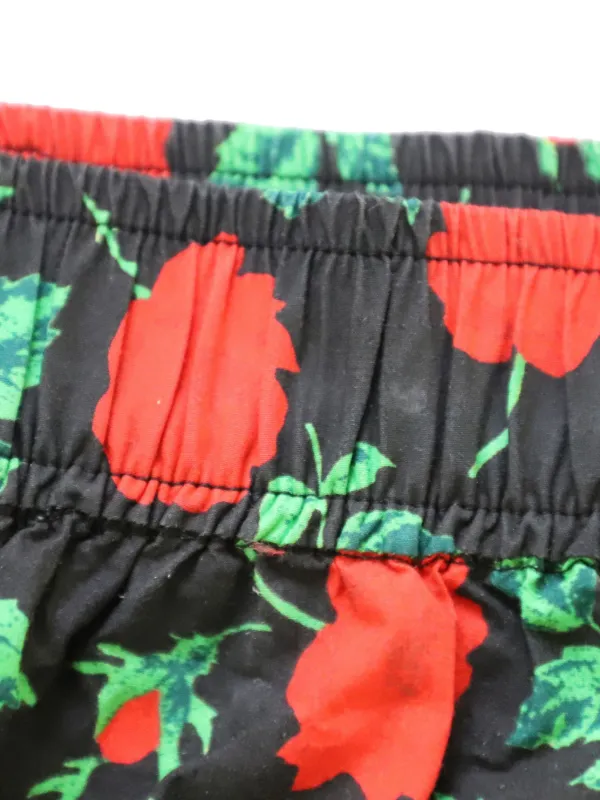 GANNI rose-print Cotton Shorts | Black | FARFETCH