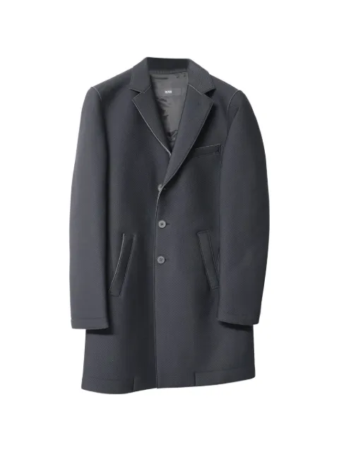BOSS single-breasted textured coat