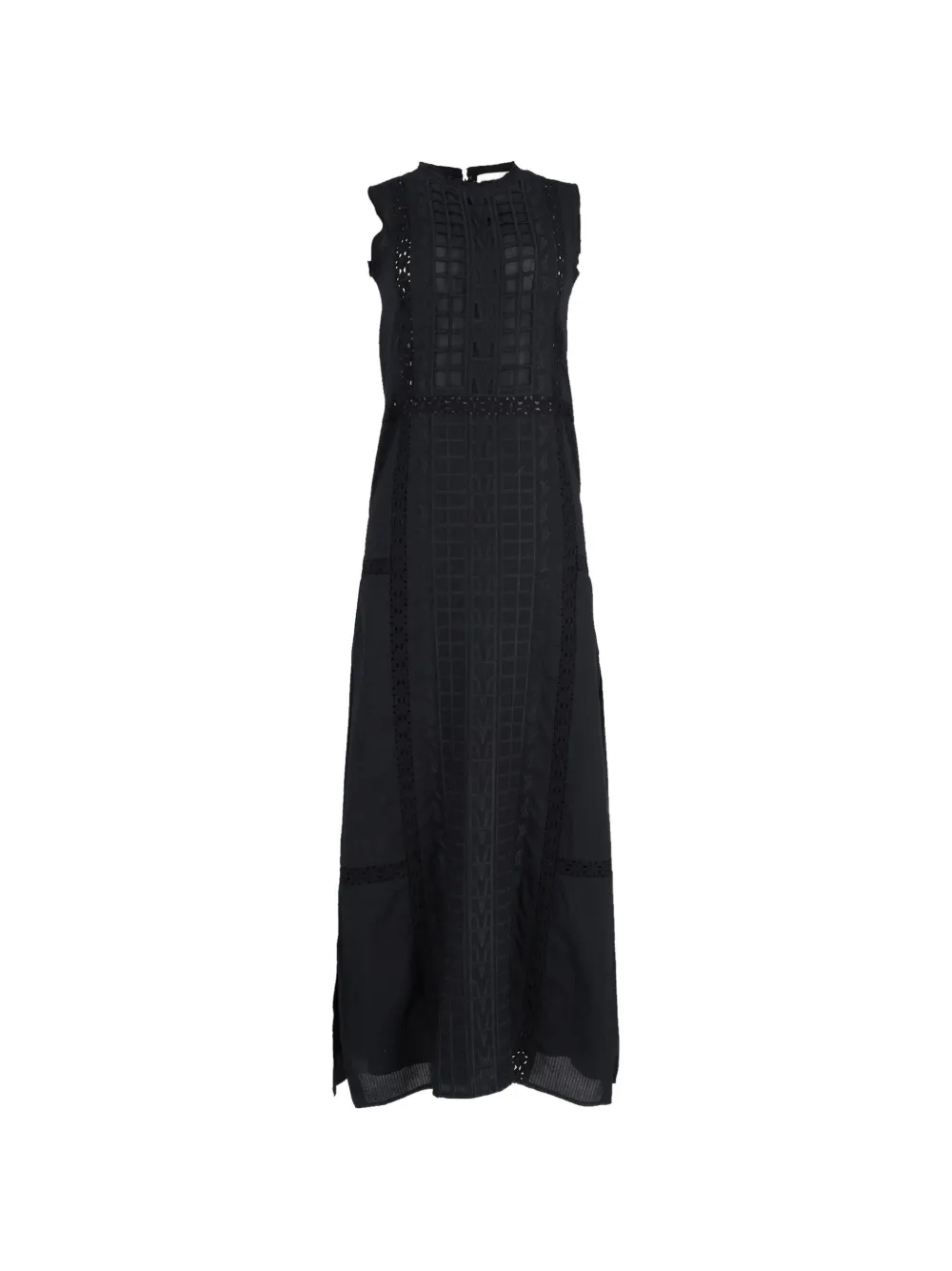 Sea Embroidered maxi dress - Nero