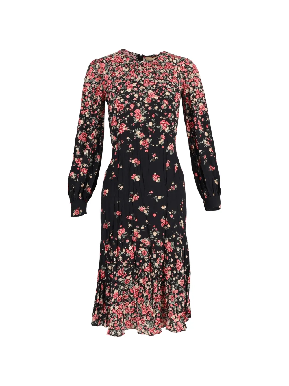 Michael Kors Vintage Abito in seta a fiori - Nero