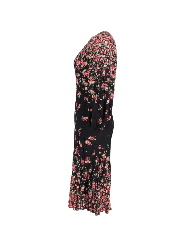 michael kors silk dress Michael Kors Dress Womens 6 Black Floral Sheath Silk Cotton Made In Italy