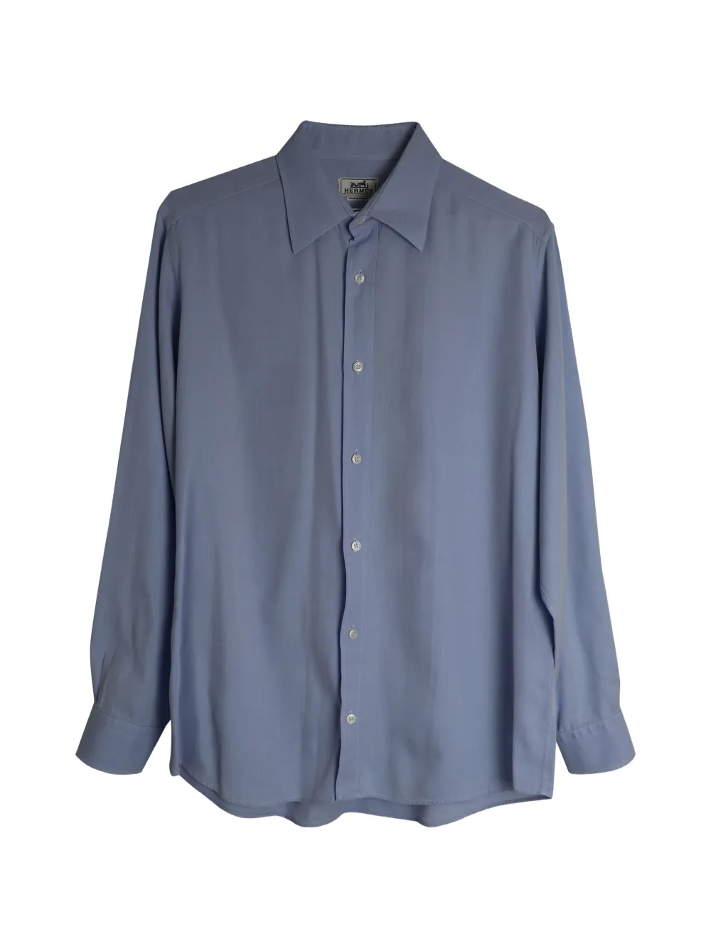 Hermès Pre-Owned chevron long-sleeve shirt - Blu