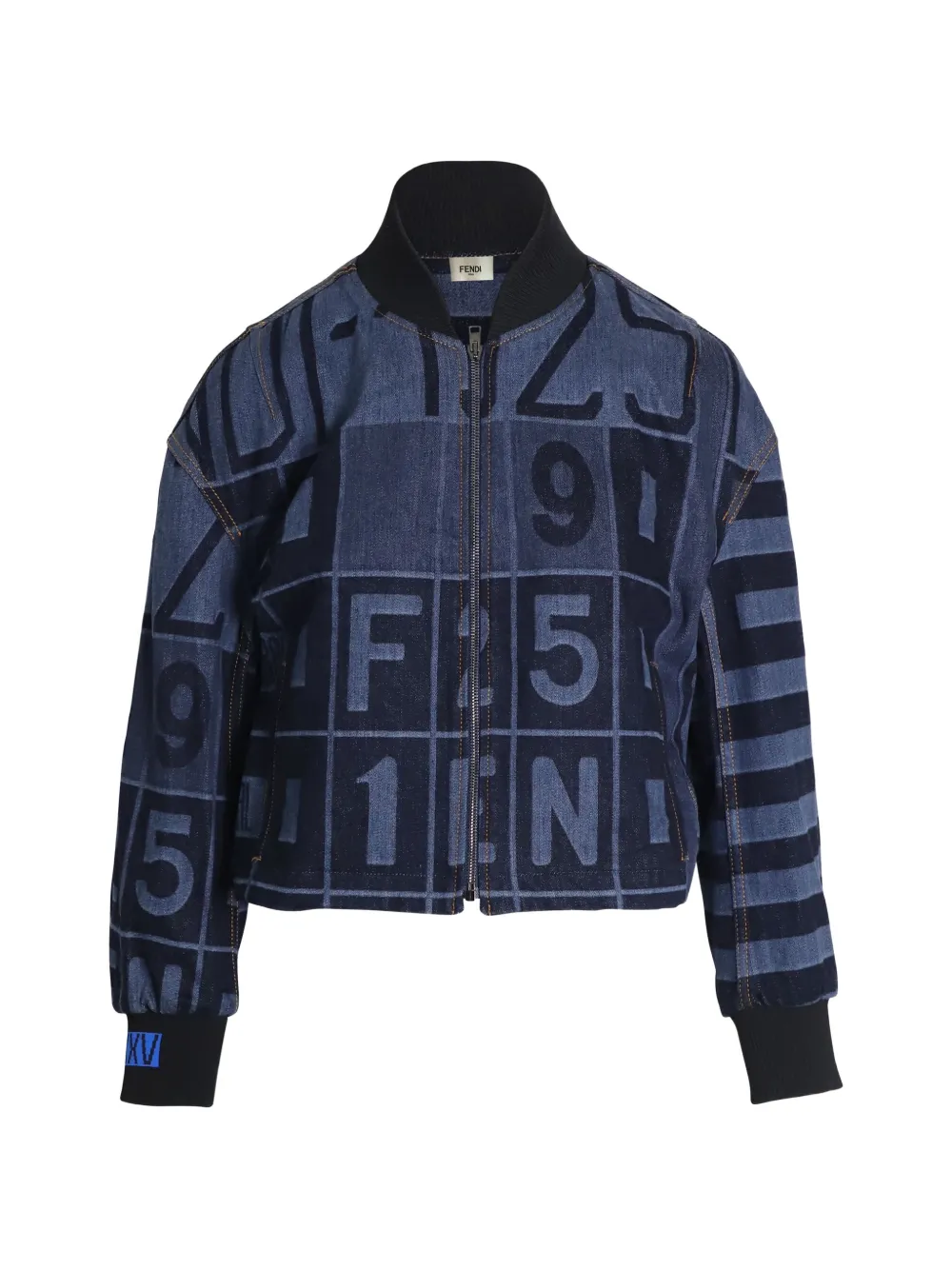 Fendi Pre-Owned denim bomber jacket - Blu