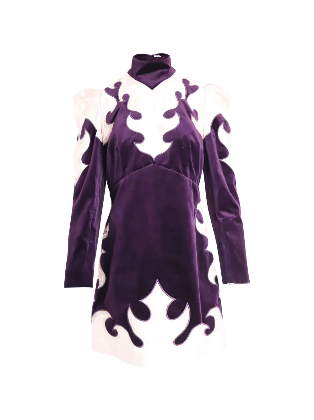 ZIMMERMANN Ladybeetle velvet-detail mini dress - Viola