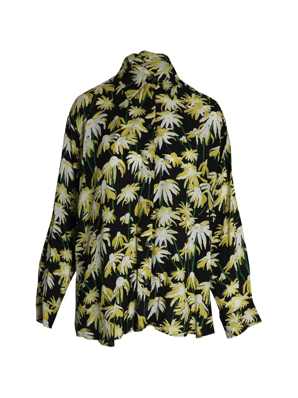 Loewe Pre-Owned floral-print long-sleeved shirt - Nero