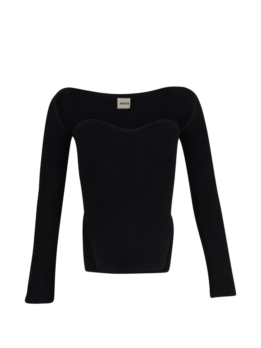 KHAITE Pre-Owned Maddy ribbed-knit top - Schwarz