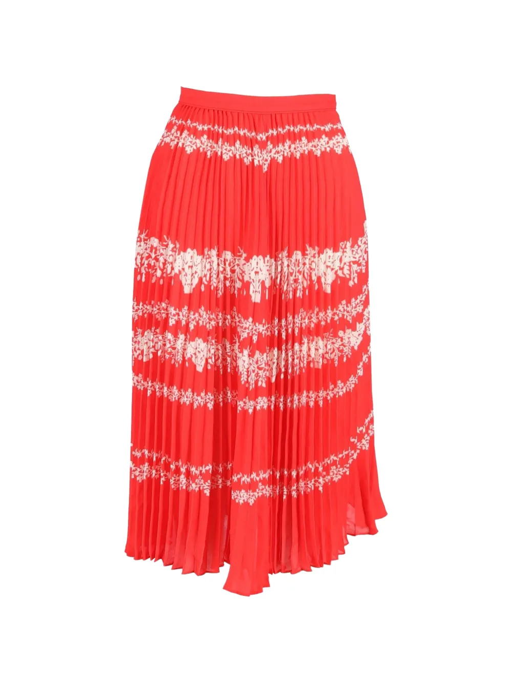 Self-Portrait pleated floral skirt - Rosso