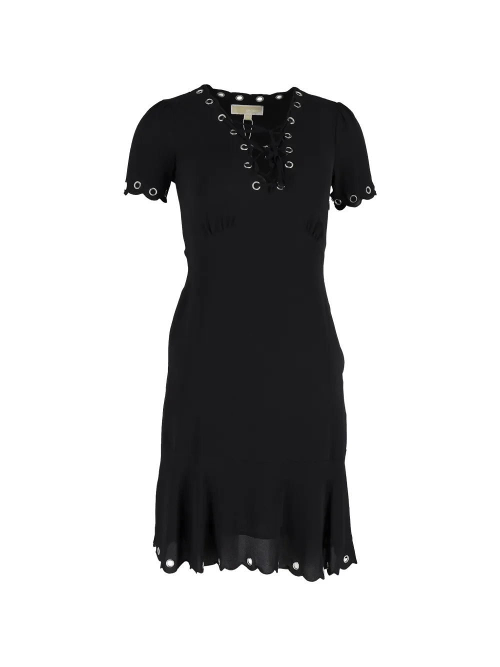 Michael Kors Vintage eyelet-detail lace-up dress - Nero