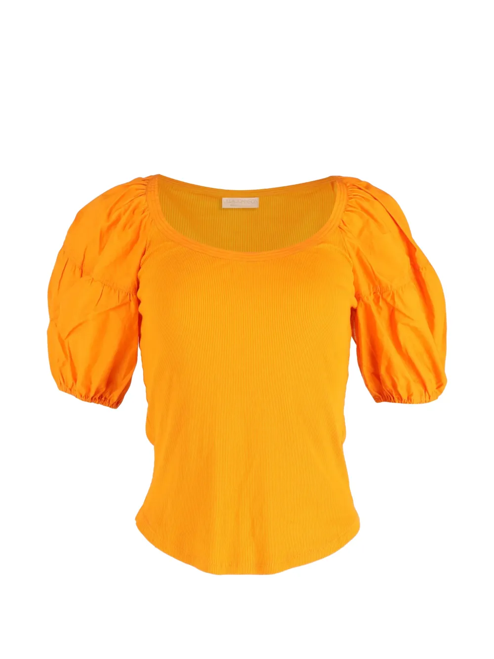 Ulla Johnson scoop-neck puff-sleeve T-shirt - Arancione