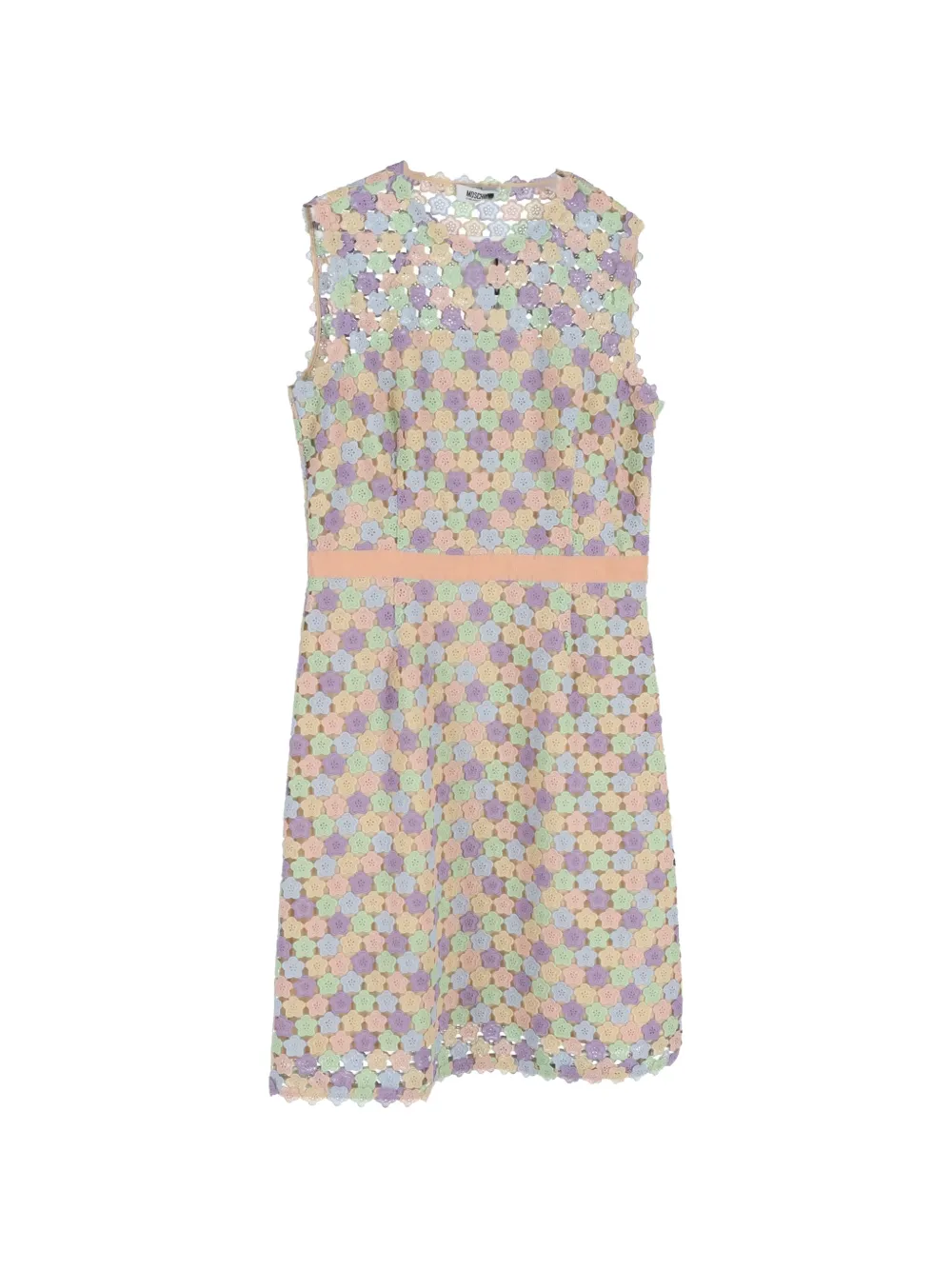 Moschino Pre-Owned floral-macrame sheath mini dress - Toni neutri