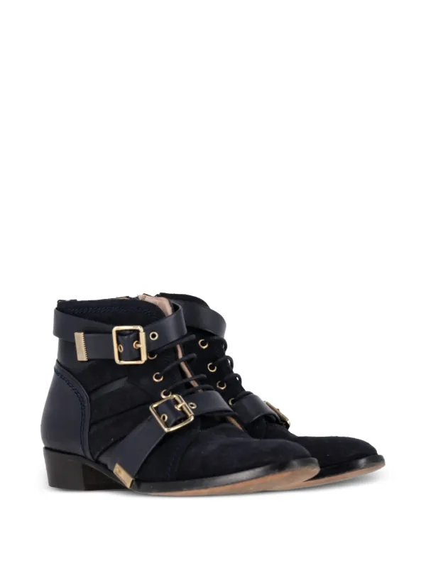 Chloé Vintage レースアップ アンクルブーツ | ブルー | FARFETCH JP