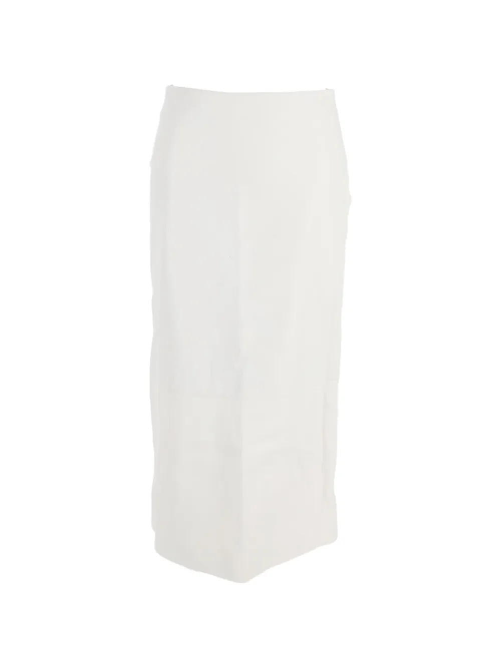 The Row Pre-Owned high-waisted slit leather midi skirt - Bianco