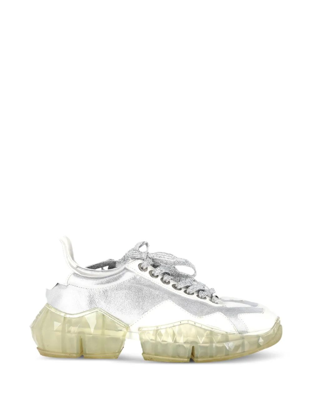 Jimmy Choo Pre-Owned Diamond leather sneakers - Bianco