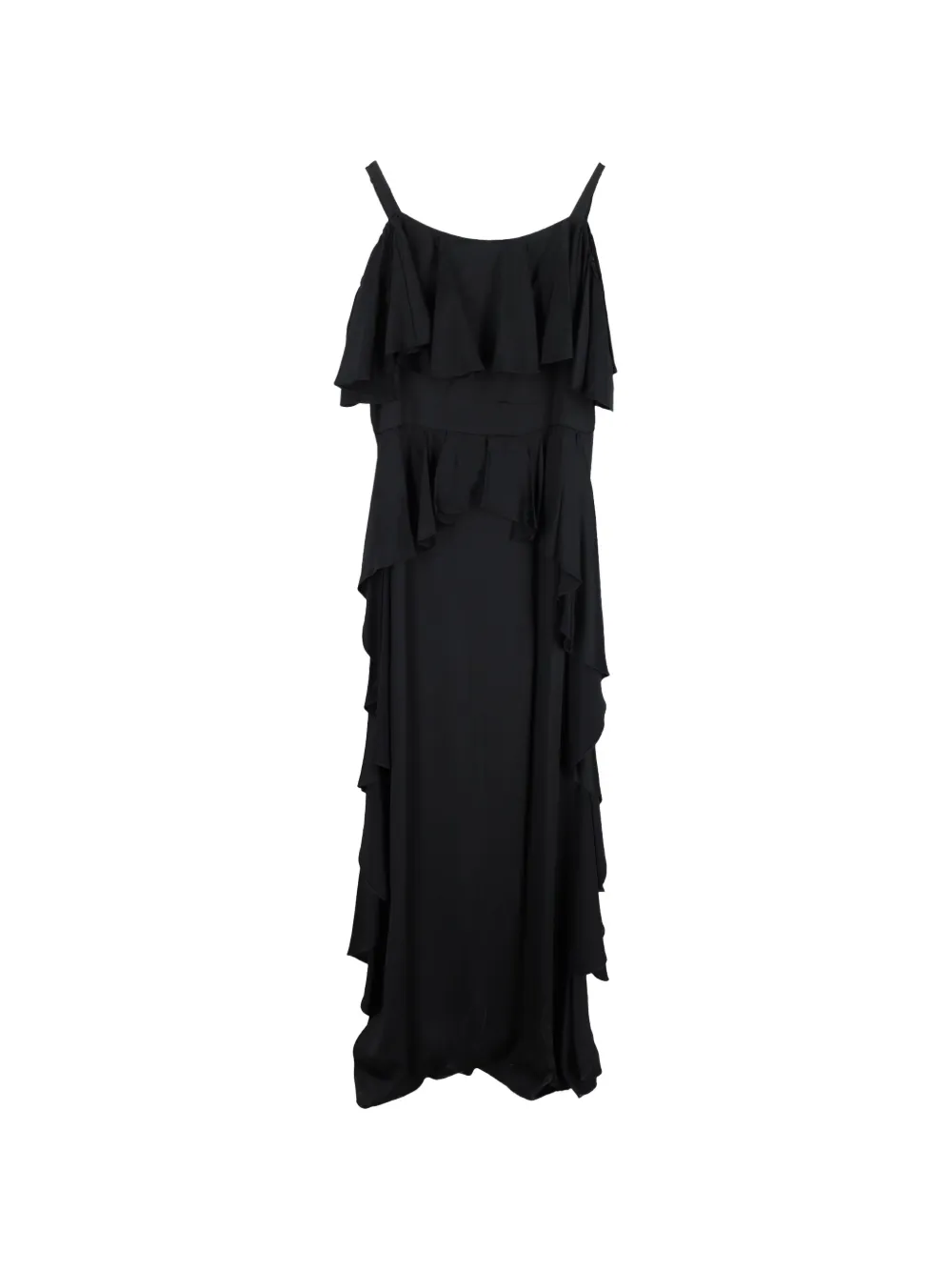 Temperley London ruffled off-shoulder maxi dress - Nero