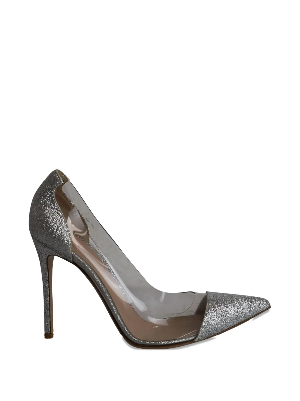 Gianvito Rossi glitter-detail pointed-toe pumps - Argento