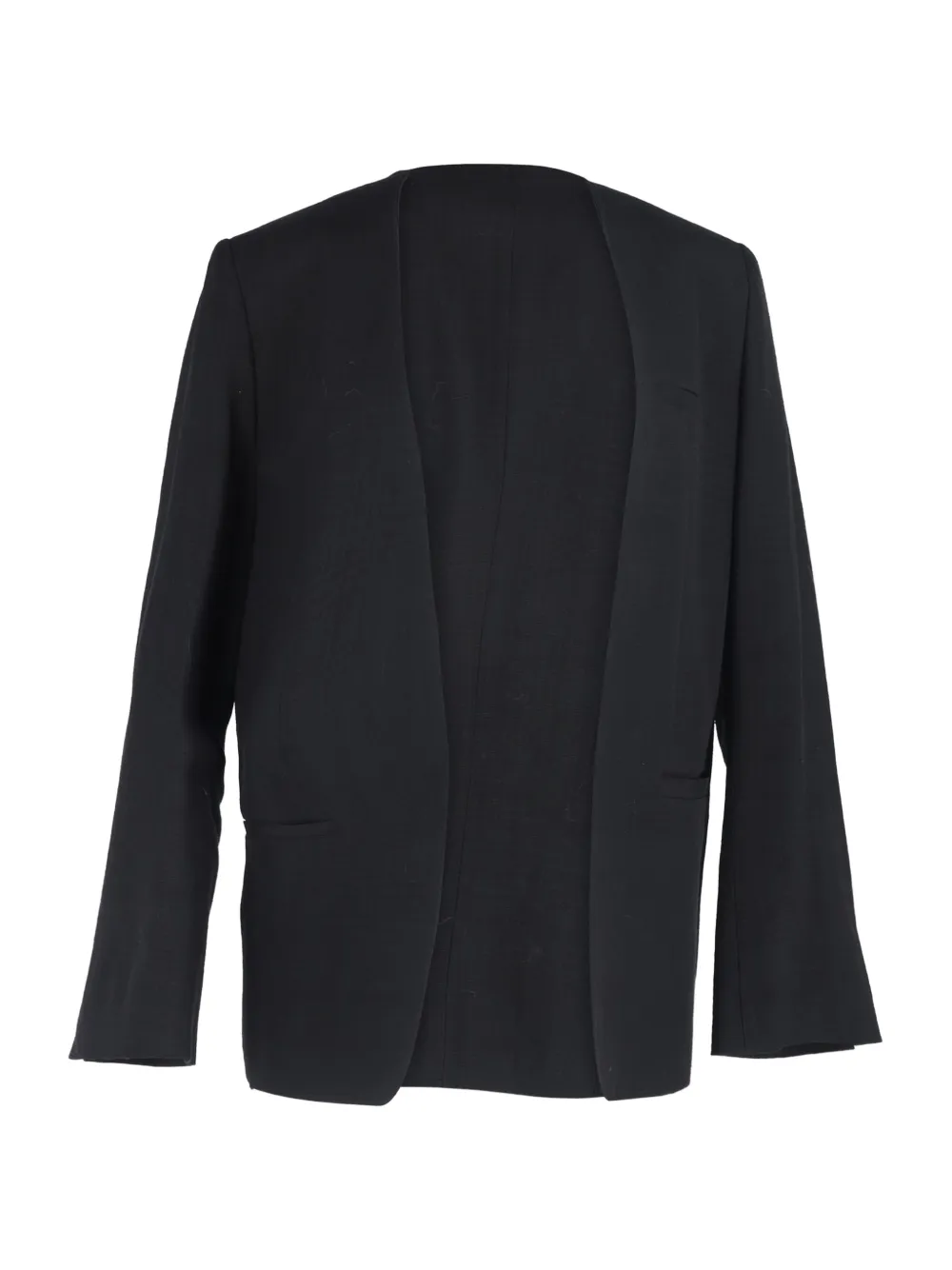 TOTEME collarless wool blazer - Nero