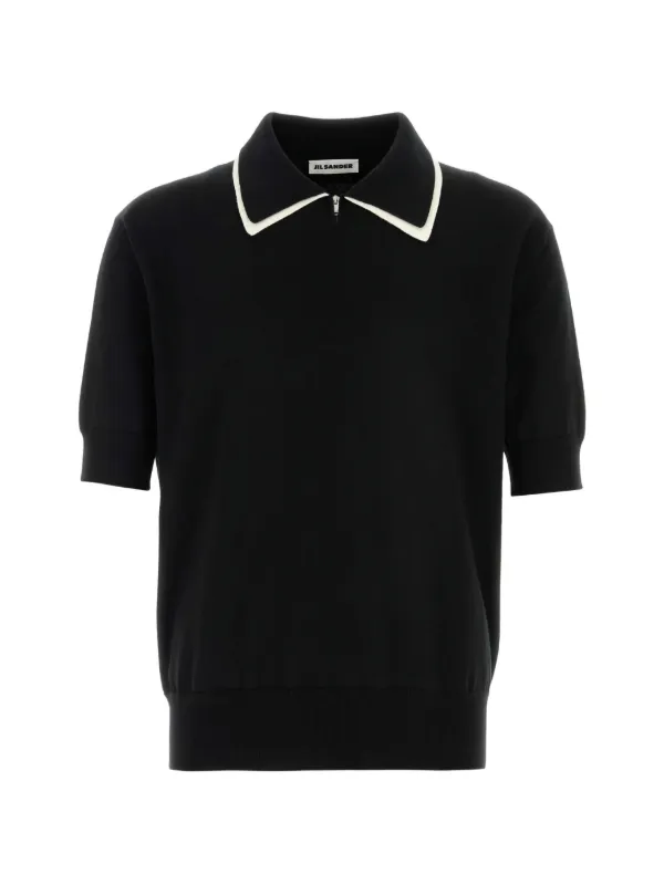 Jil Sander コントラストカラー ポロシャツ | ブラック | FARFETCH JP