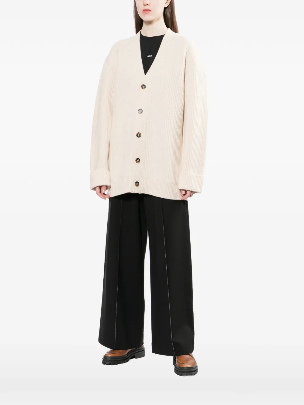  A.p.c. V-neck Cardigan - Neutrals 