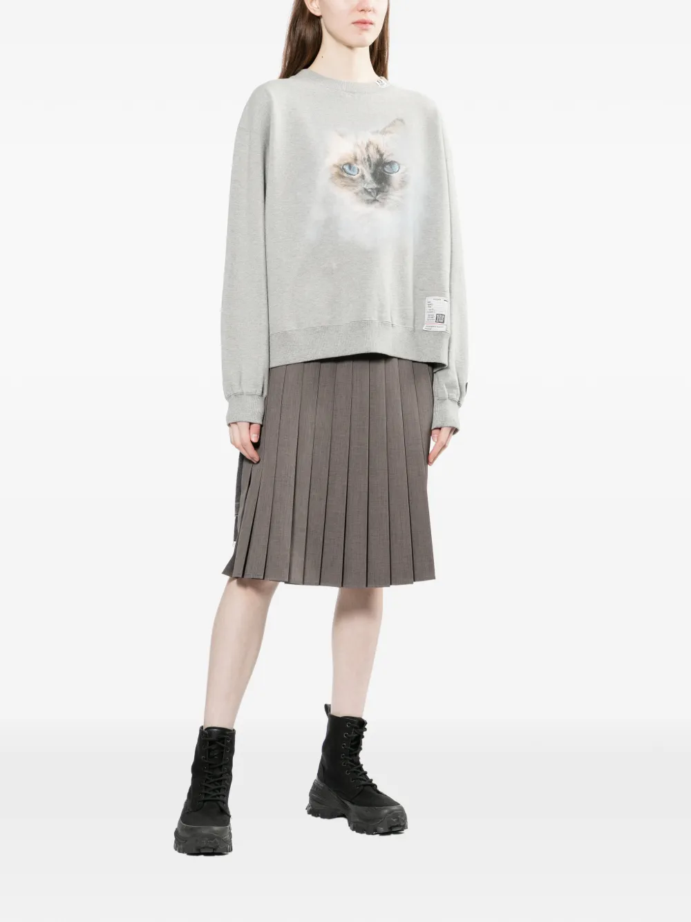  Maison Mihara Yasuhiro Pleated Midi Skirt - Grey 