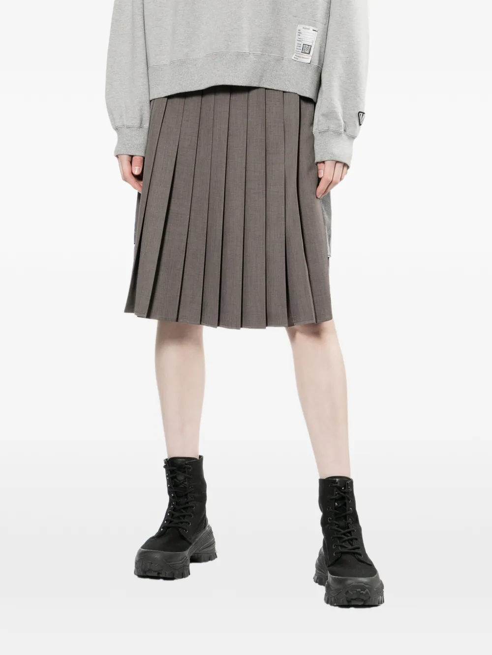  Maison Mihara Yasuhiro Pleated Midi Skirt - Grey 