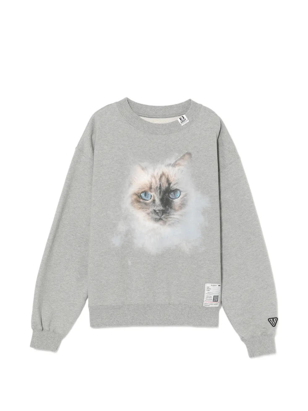 Maison MIHARA YASUHIRO Felpa con stampa gatto - Grigio