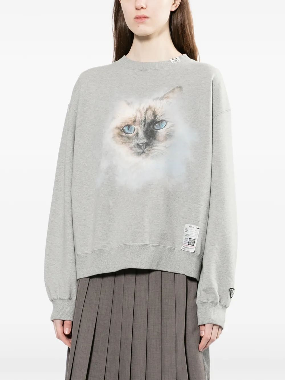  Maison Mihara Yasuhiro Cat-print Sweatshirt - Grey 