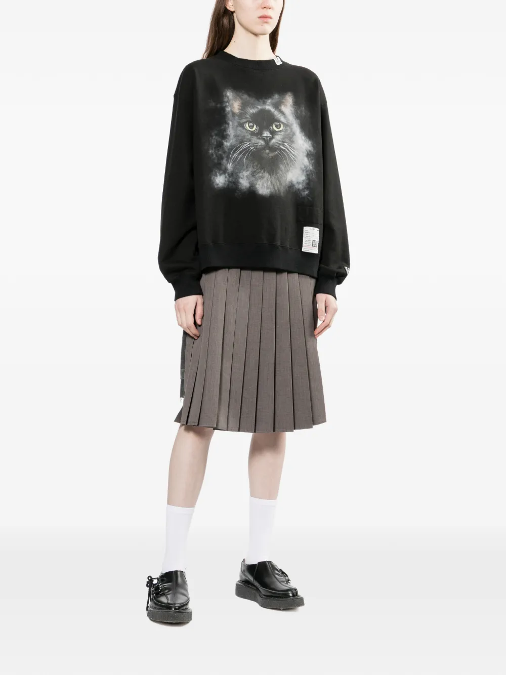  Maison Mihara Yasuhiro Cat-print Sweatshirt - Black 