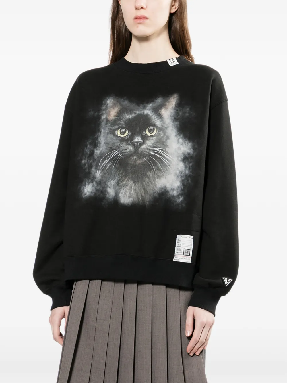  Maison Mihara Yasuhiro Cat-print Sweatshirt - Black 
