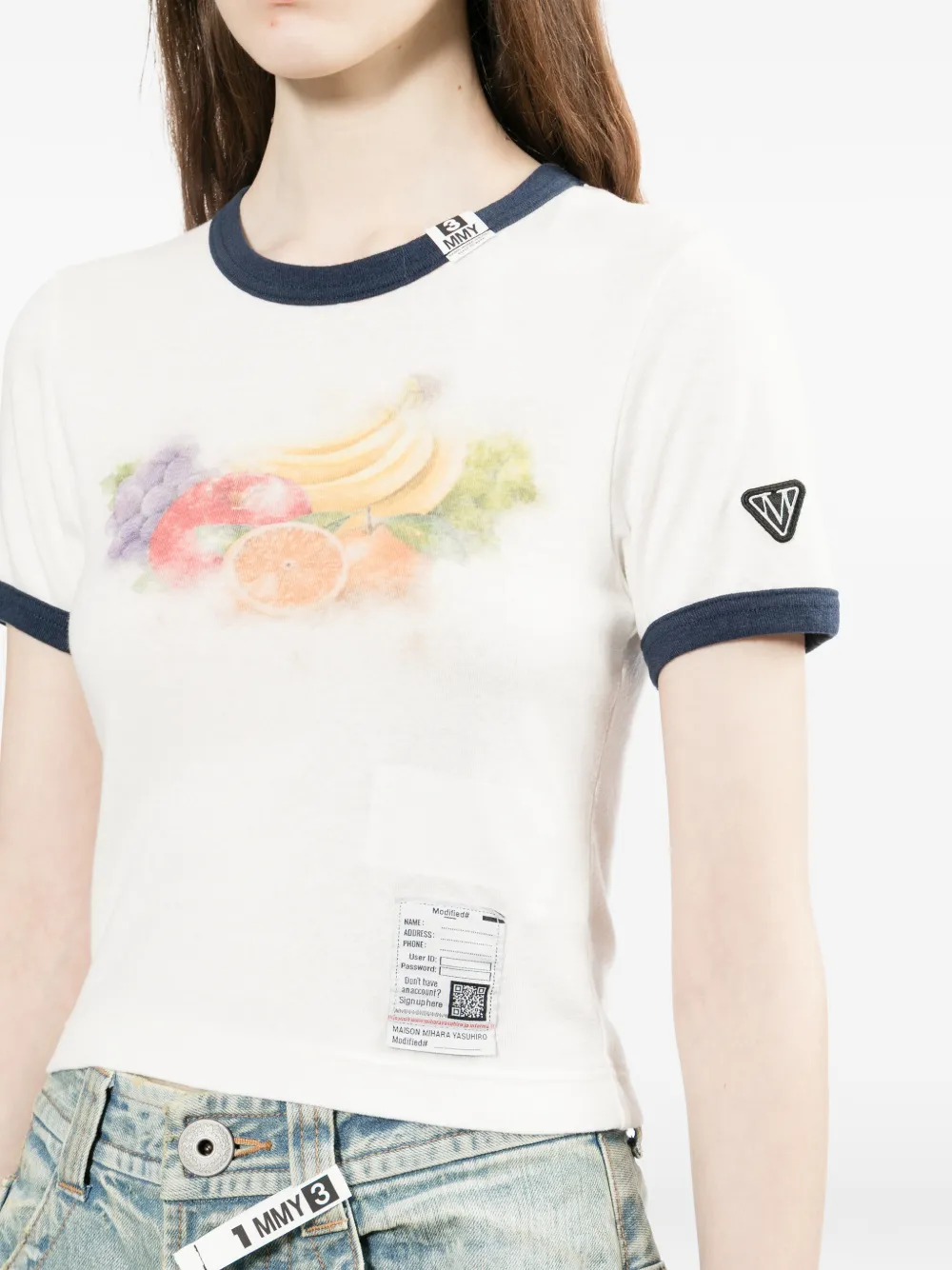 Maison MIHARA YASUHIRO T-shirt met fruitprint Wit