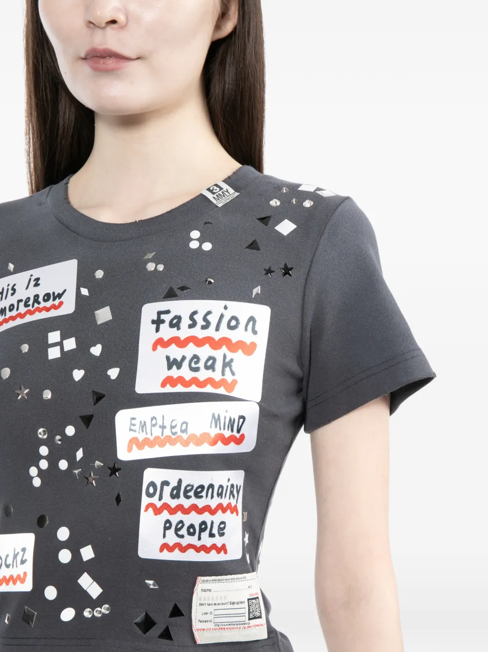 Maison MIHARA YASUHIRO T-shirt met tekst Grijs