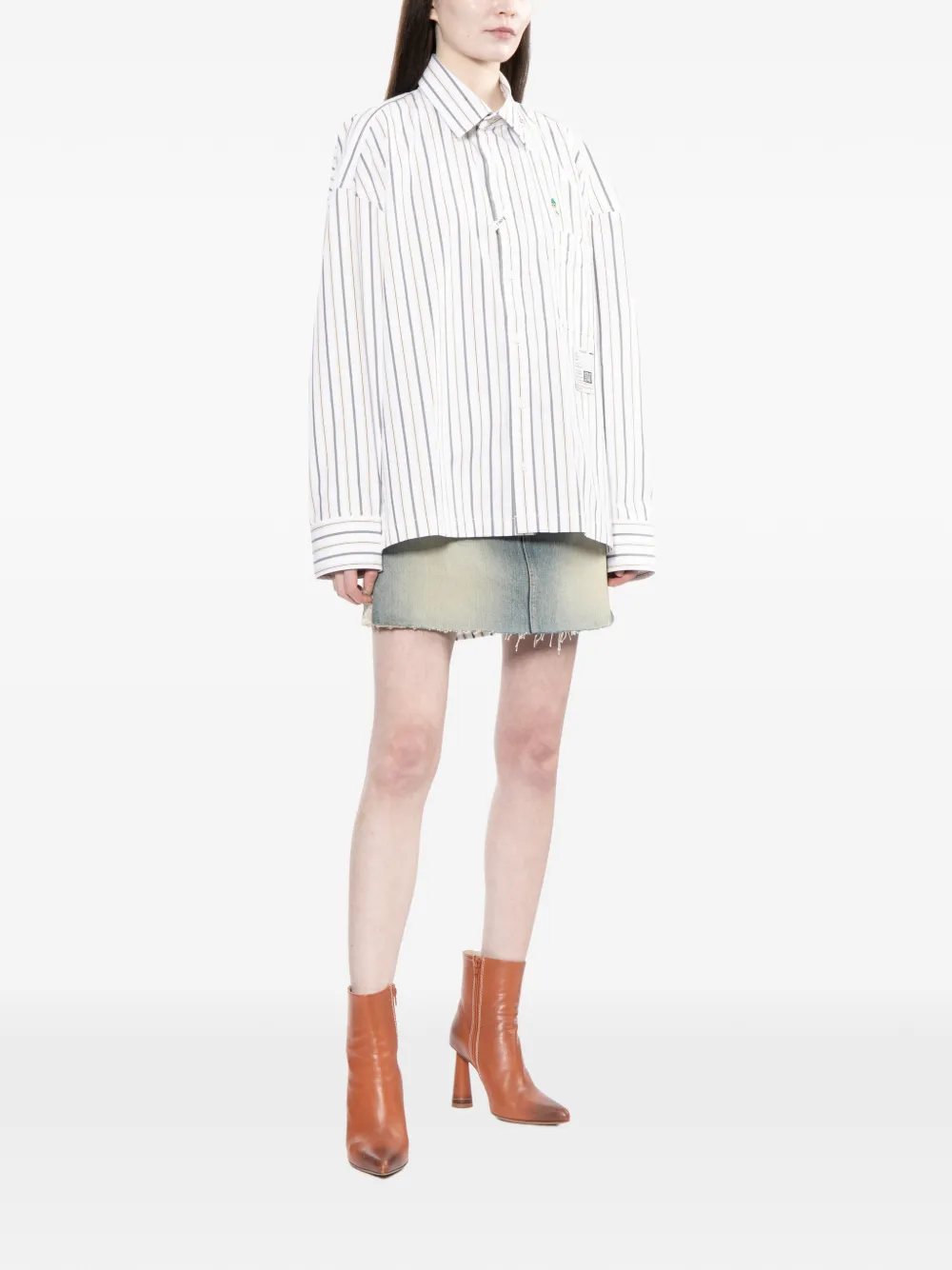  Maison Mihara Yasuhiro Striped Shirt - White 