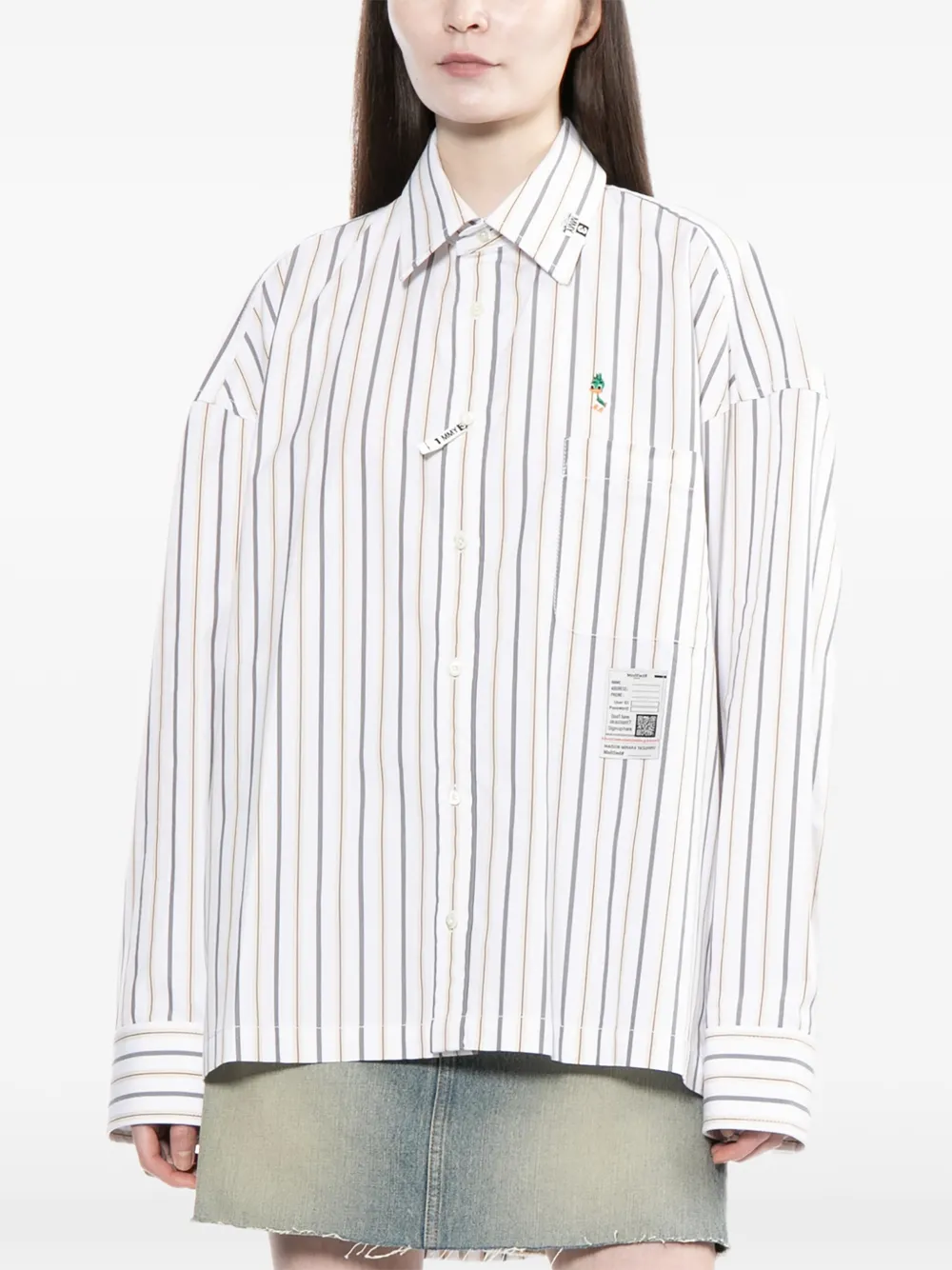  Maison Mihara Yasuhiro Striped Shirt - White 