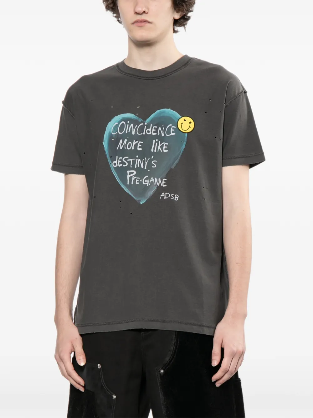  Andersson Bell Slogan-print T-shirt - Grey 