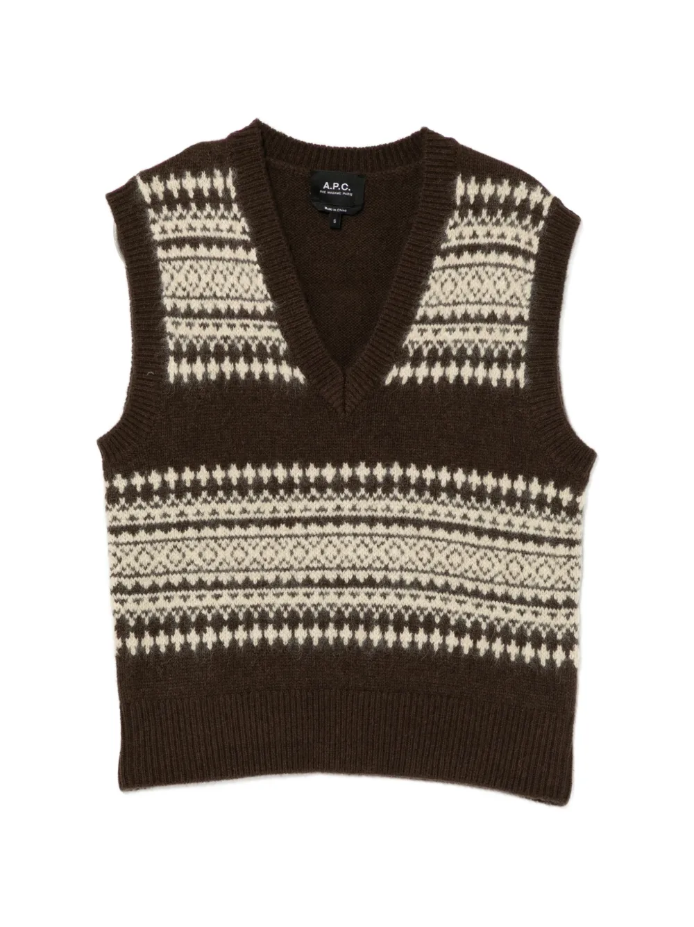 A.P.C. Gilet con motivo jacquard - Marrone