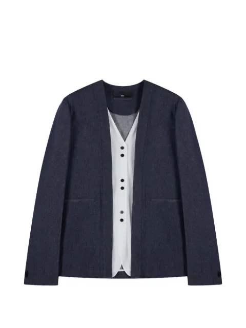 JUNLI layered collarless jacket