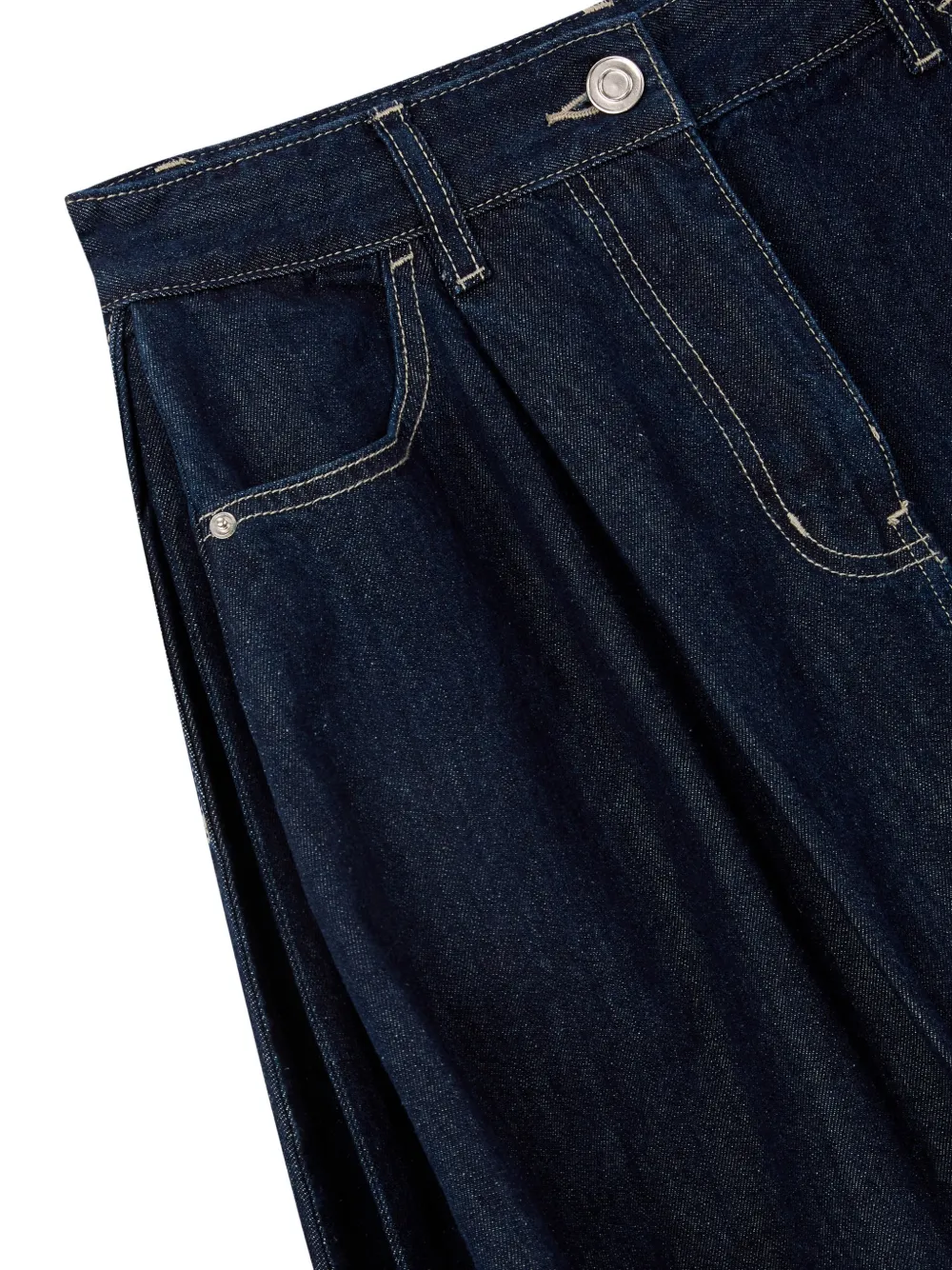  Tomboy Denim Balloon Midi Skirt - Blue 