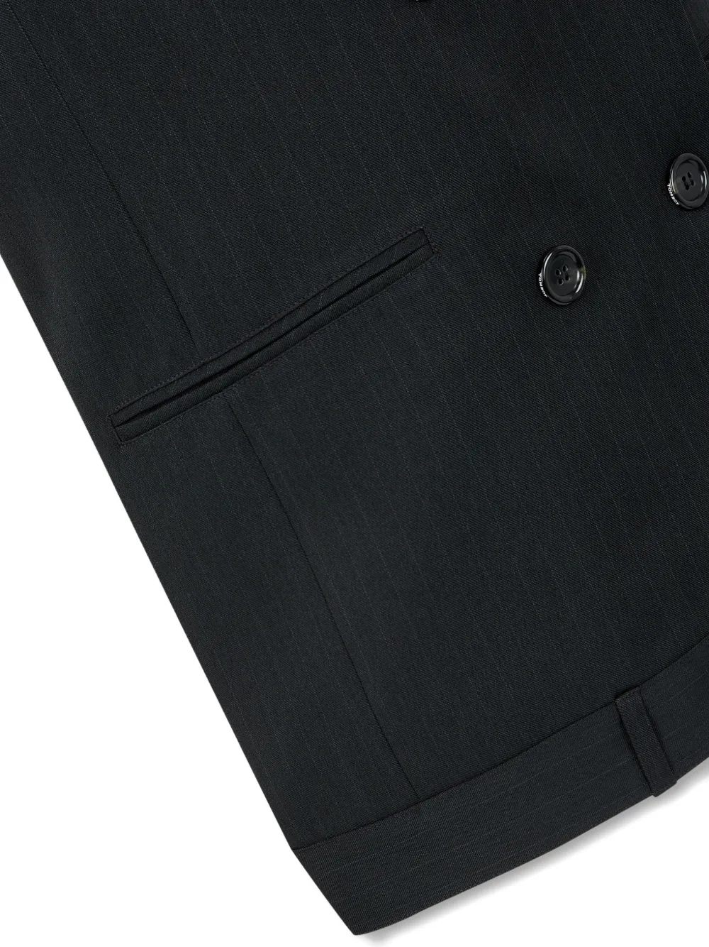 TOMBOY Gestreepte blazer met dubbele rij knopen Grijs
