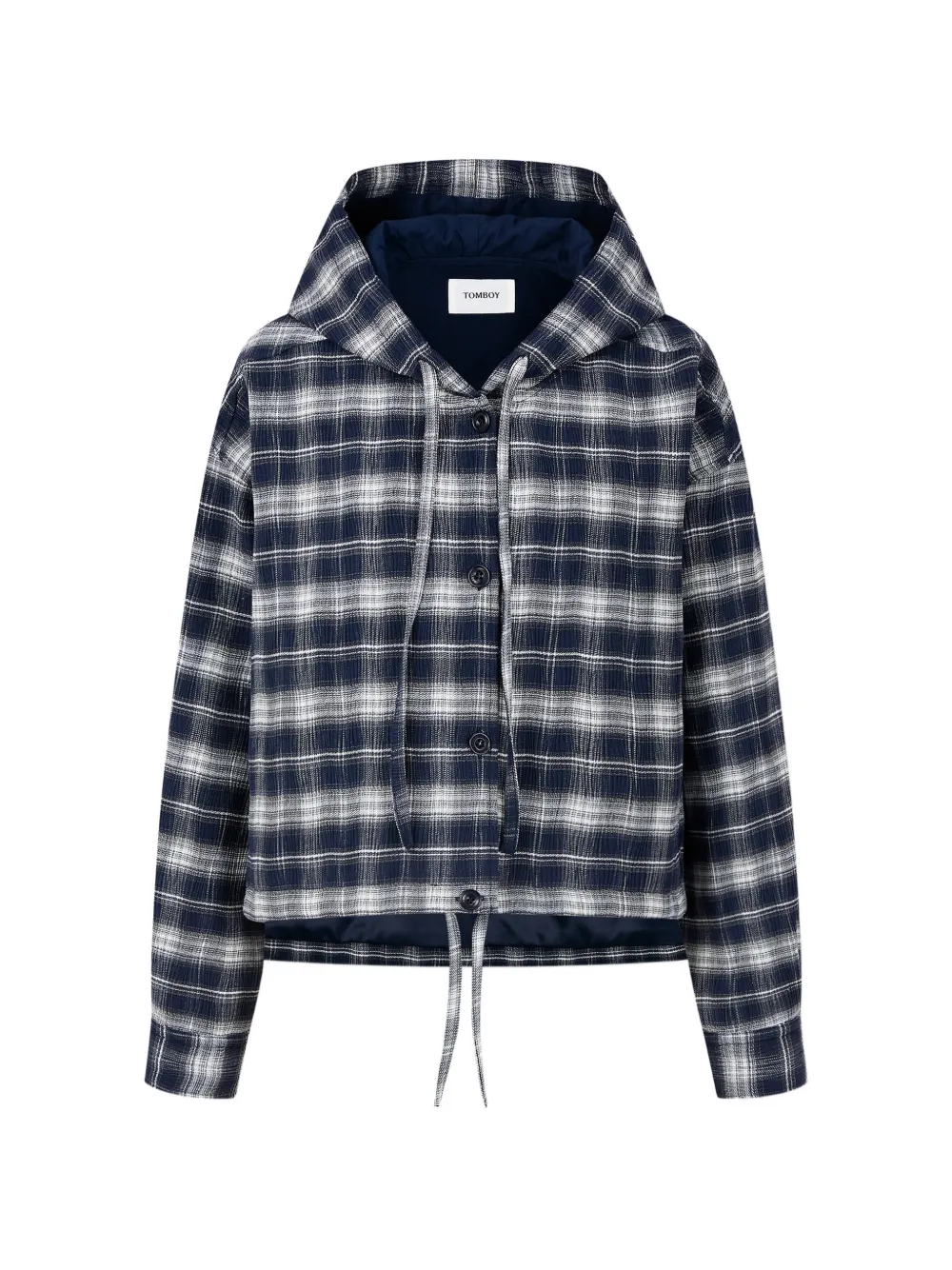TOMBOY check-pattern hooded jacket - Blu