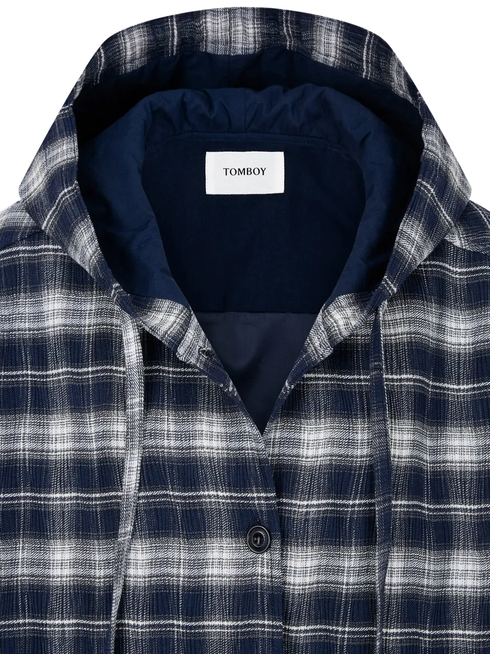 Check-Pattern Hooded Jacket