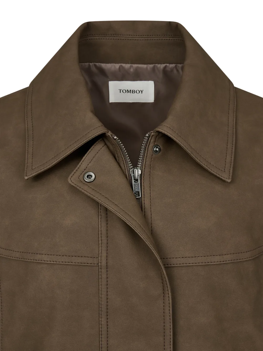  Tomboy Faux-leather Jacket - Brown 
