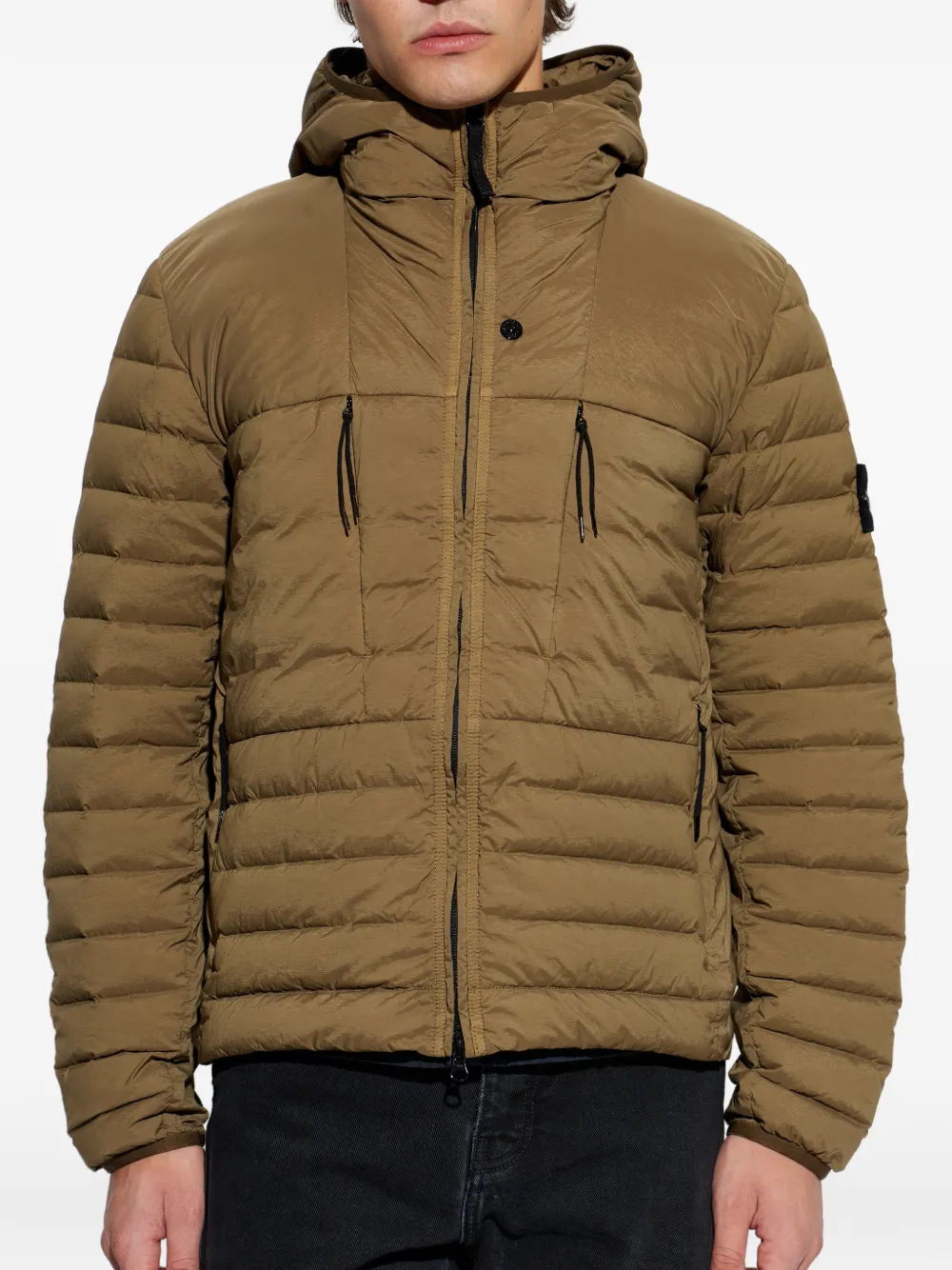 Stone Island 4100107 nylon Down-TC jack Groen