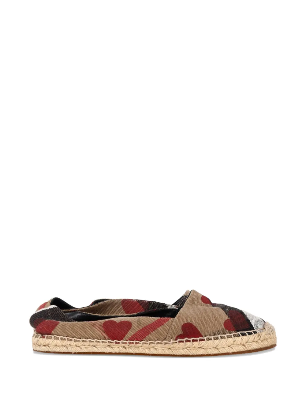Burberry Pre-Owned heart-print espadrille flats - Marrone