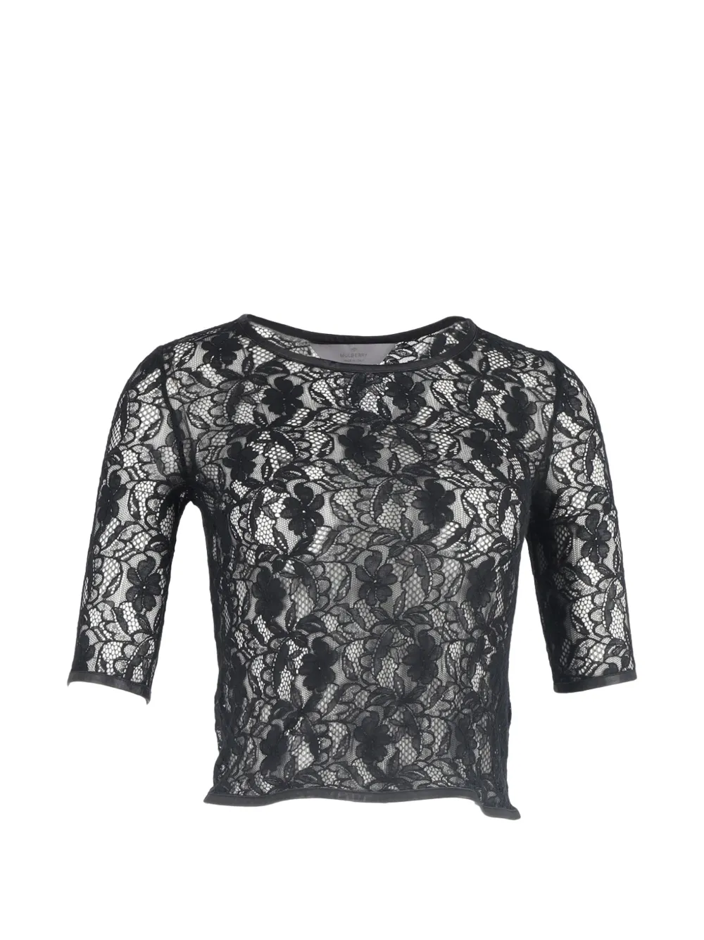 Pre-owned Mulberry Laced Crop Top In Black