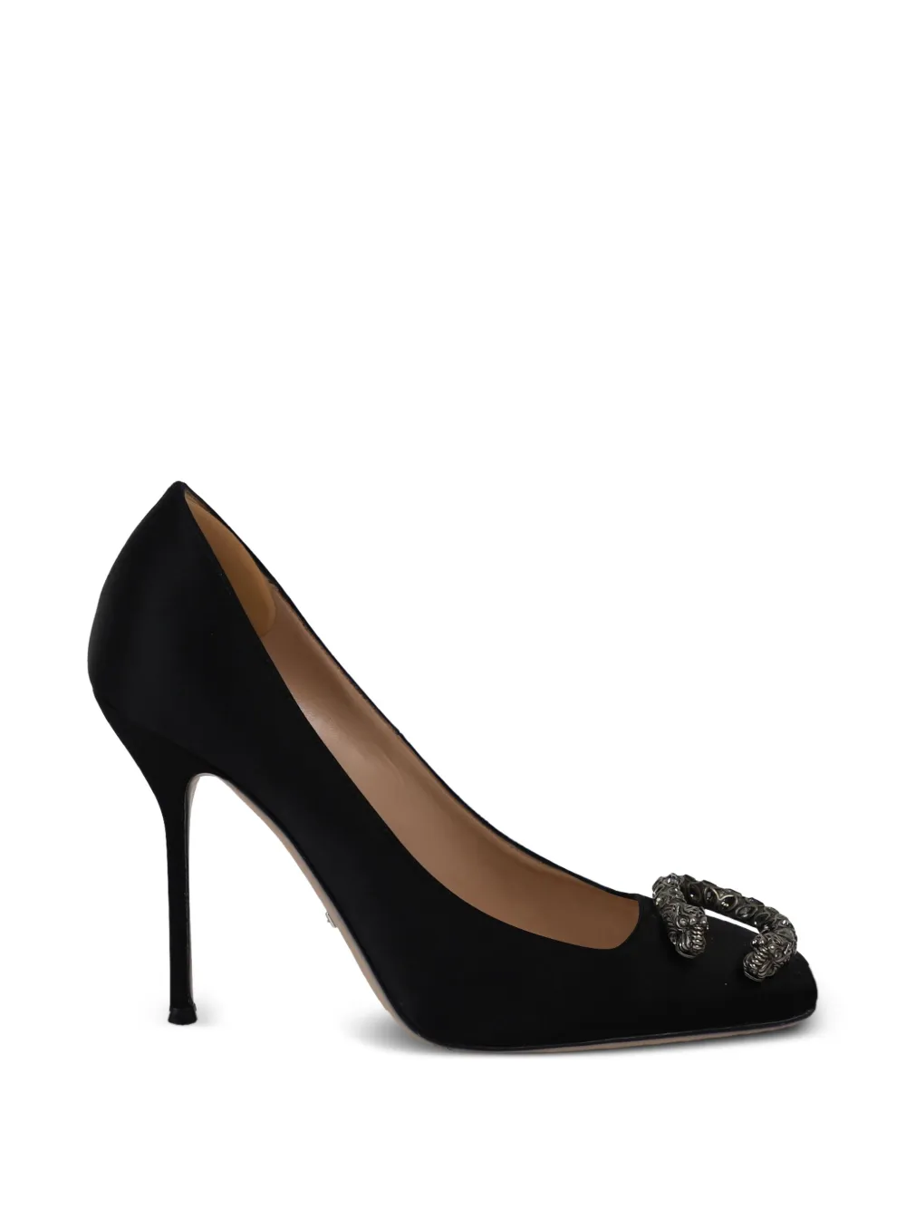 Gucci Pre-Owned Dionysus-embellished satin pumps - Nero