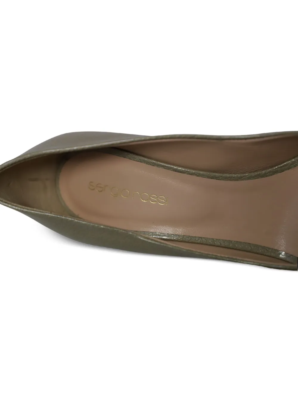 Peep-Toe Leather Heeled Pumps