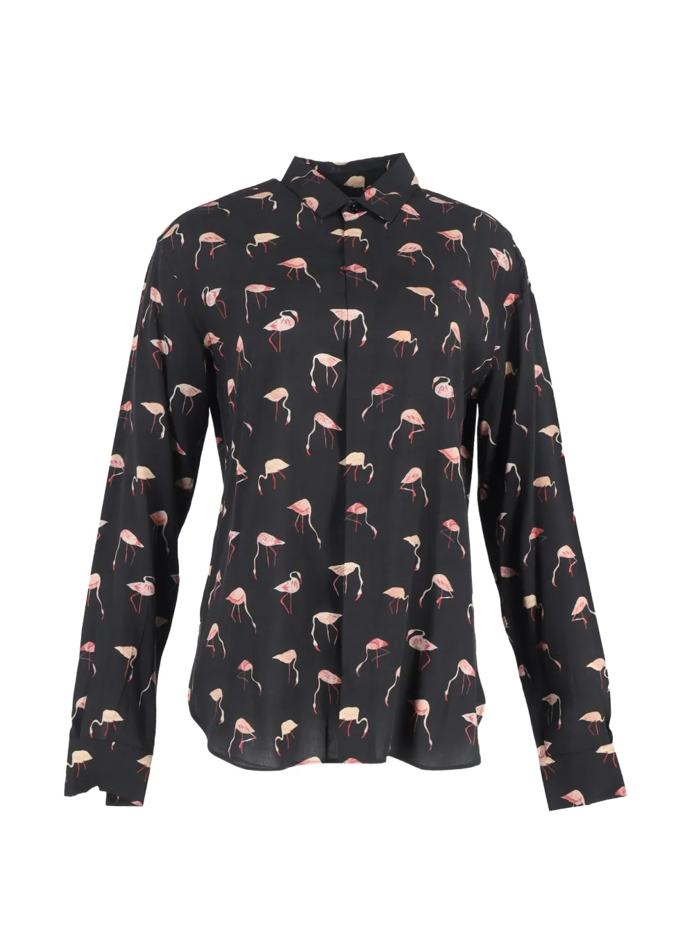 Saint Laurent Pre-Owned flamingo-print shirt - Nero