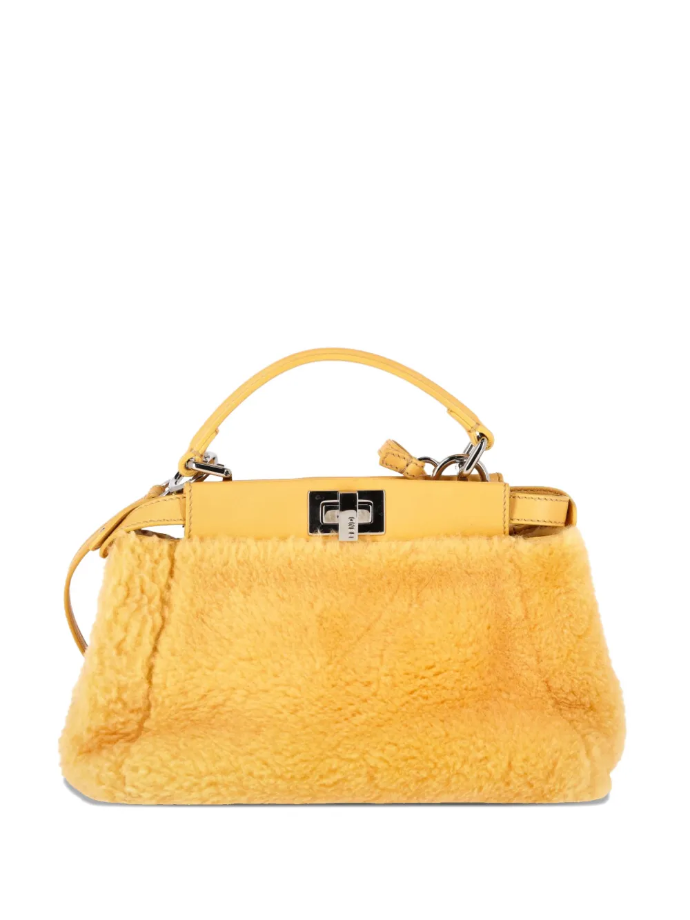 Fendi Pre-Owned mini Peekaboo shearling tote bag - Gelb