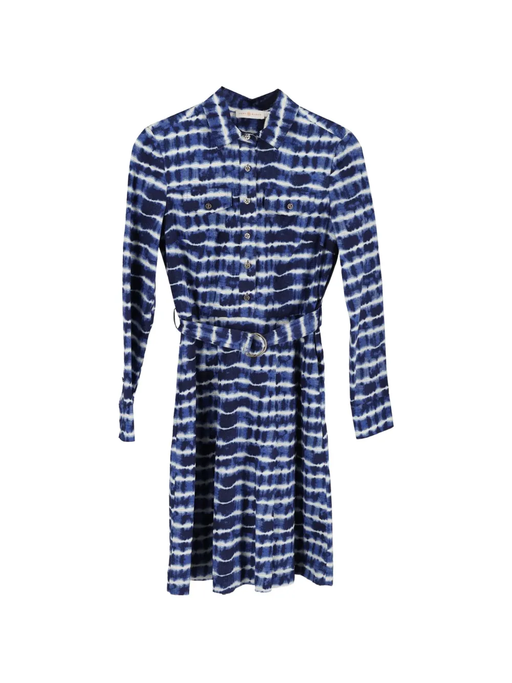 Tory Burch tie-dye belted shirt dress - Blu