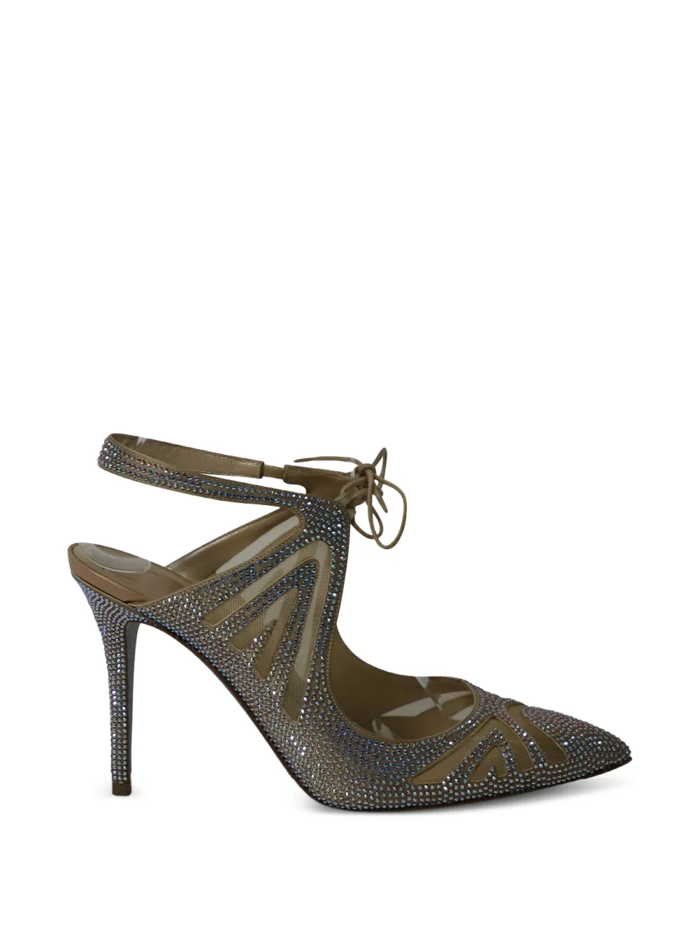 René Caovilla crystal-embellished heeled pumps - Argento